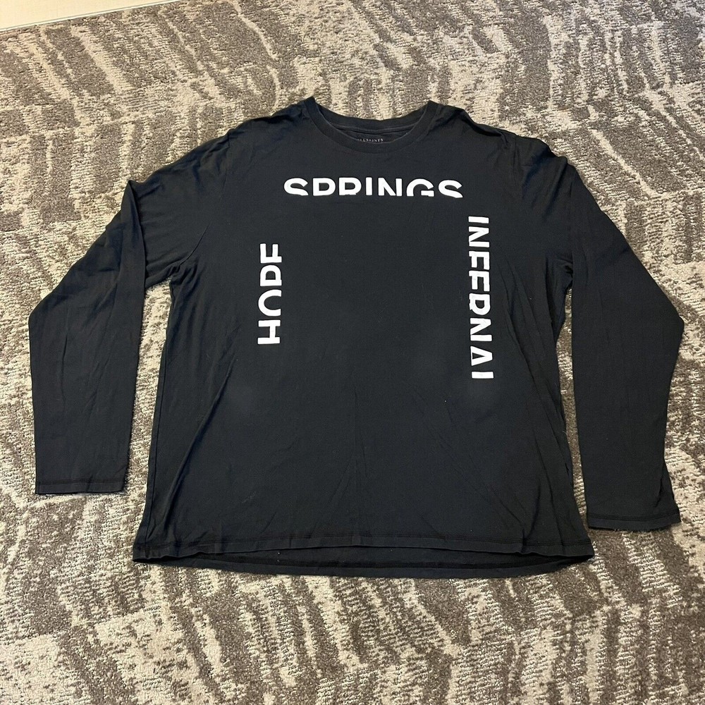 ALLSAINTS Infernal Long Sleeve Crew Shirt Mens XL Black